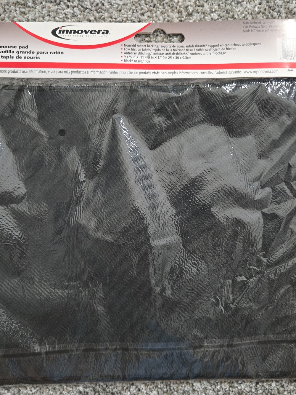 Black Mouse Pad - Large Non-Skid Surface